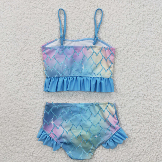 Mermaid scales one pc Girls Summer Swimsuit