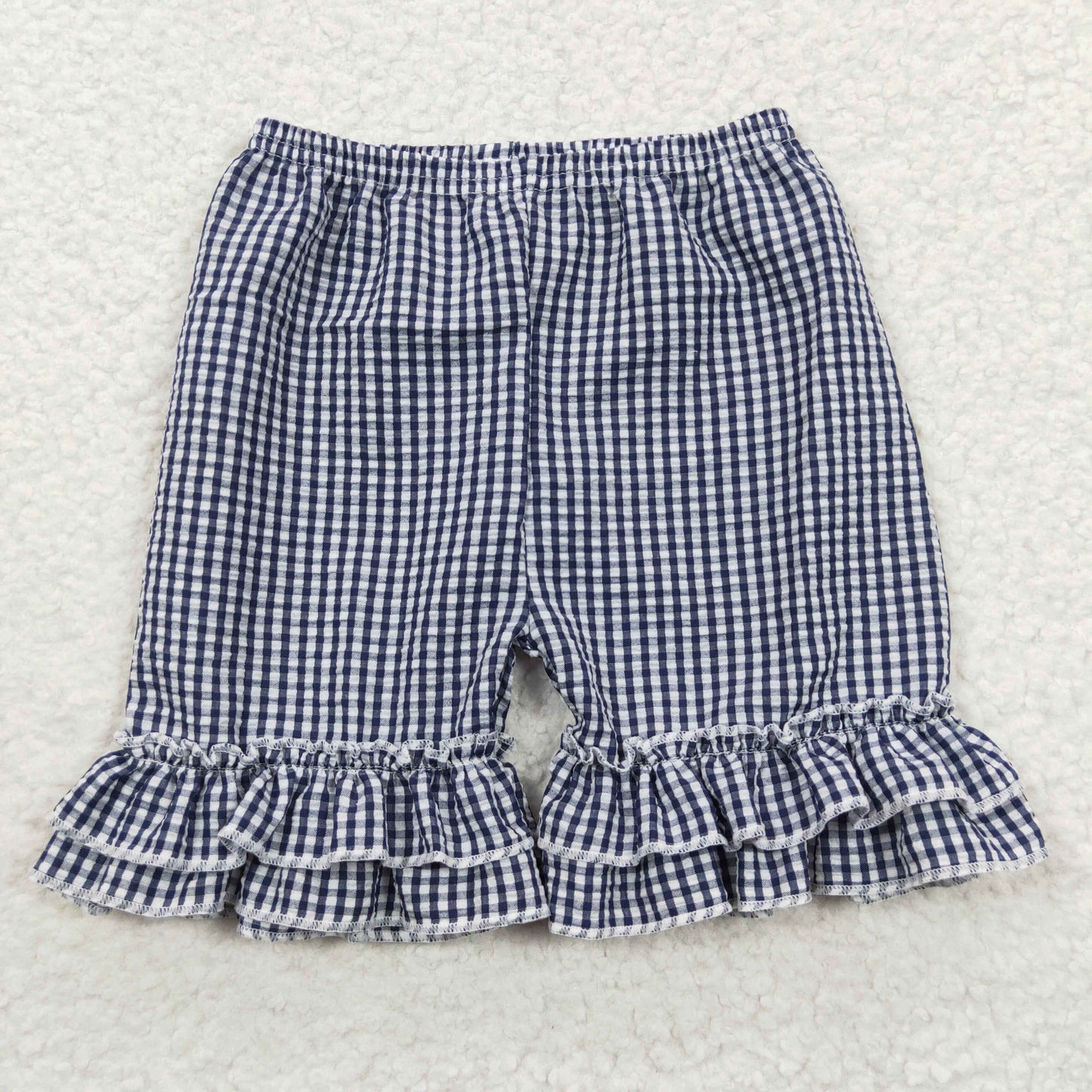 Black Seersucker Material Shorts