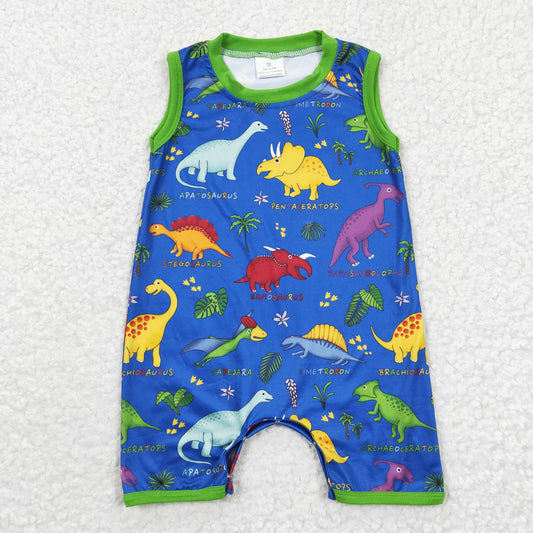 Sleeveless Dinosaur Boy romper