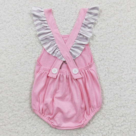 Pink Embroidery Dog Baby Romper