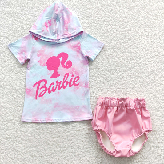 Hooed Cartoon Pink Leather Baby Bummies