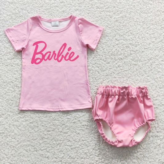Shirt +Pink Leather Baby Bummies