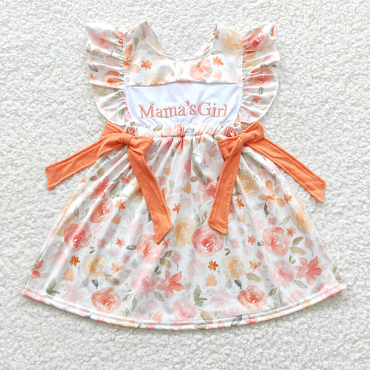 Orange Flowers Embroidery MAMA‘S Girls Dress