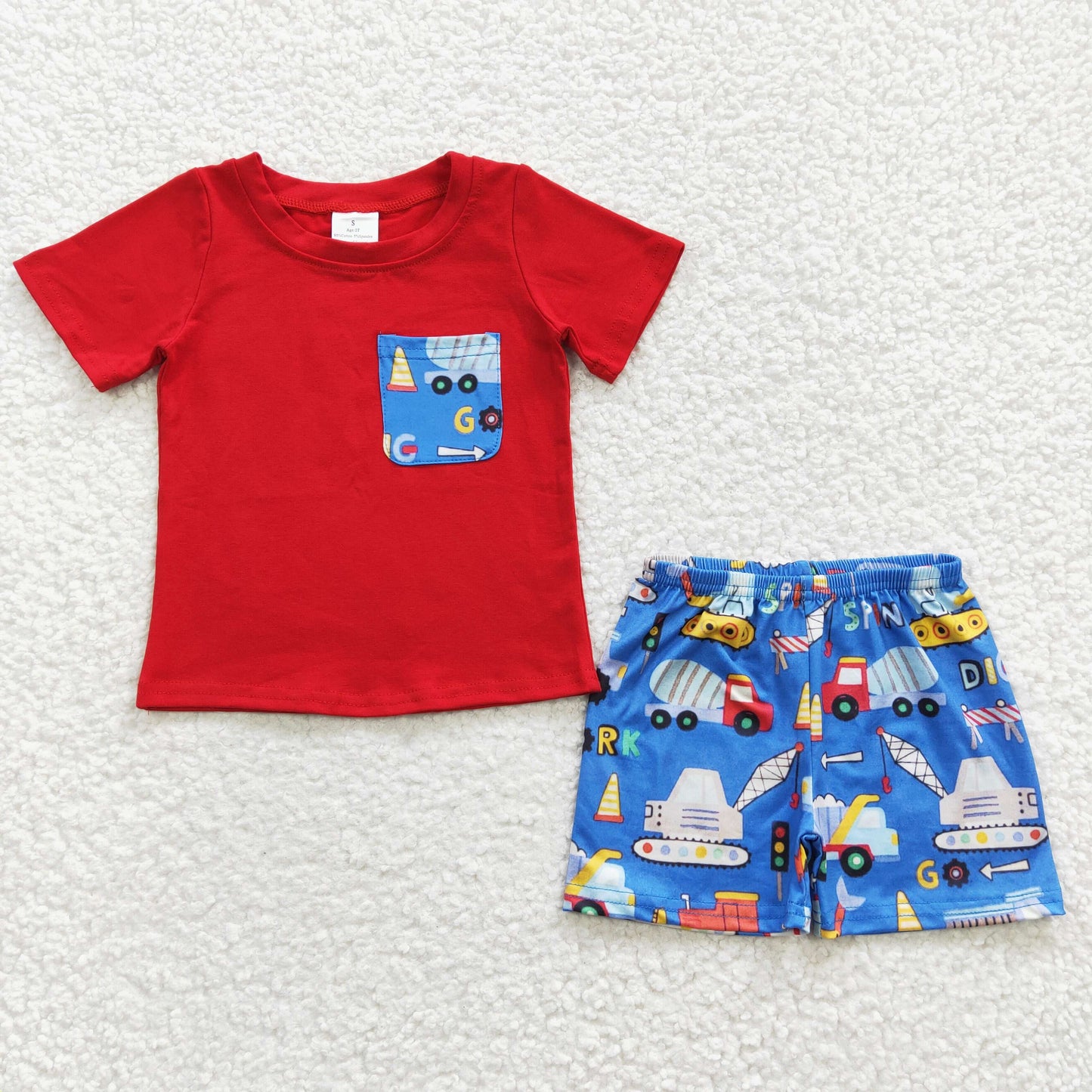 Red Cartoon Summer Boy Set