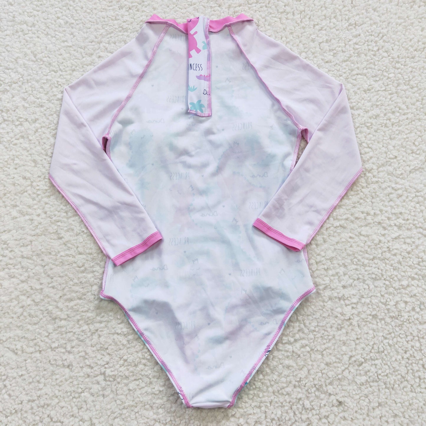 Pink Dinosaur Girls Summer Swimsuit
