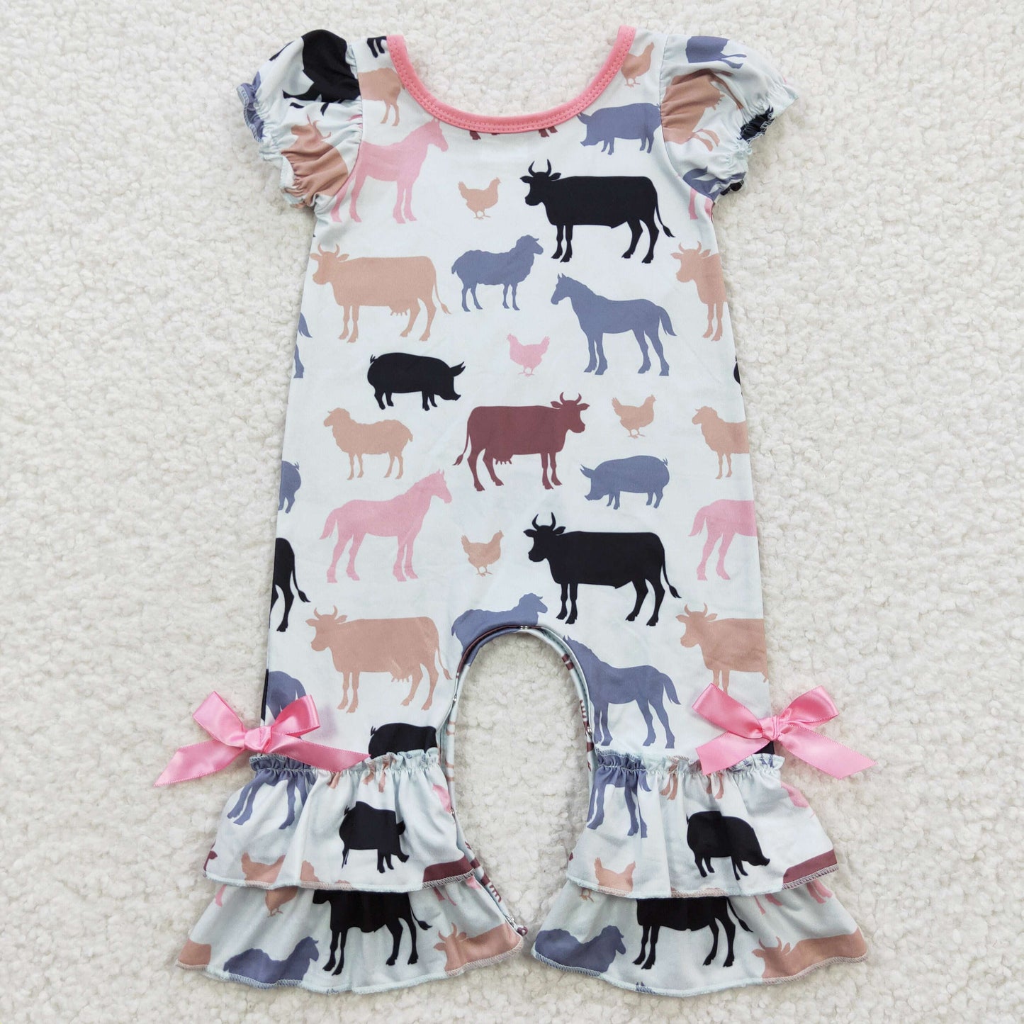 Pink Animal Baby Romper