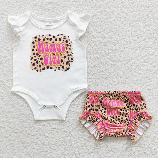 Pink Cute MaMa Girls Girls Bummies Set