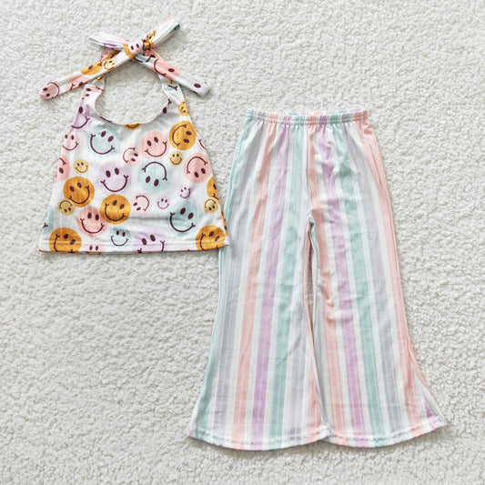 Ribbed Material Smile Girls Set