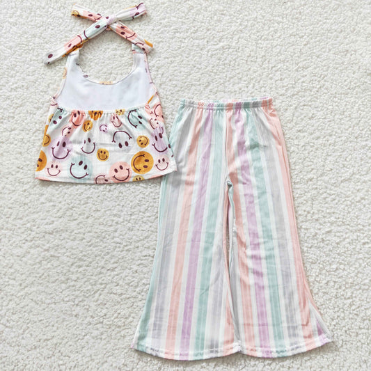 Ribbed Material Smile Girls Set
