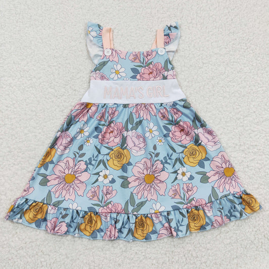 Blue Embroidery MAMA‘S Girls Dress