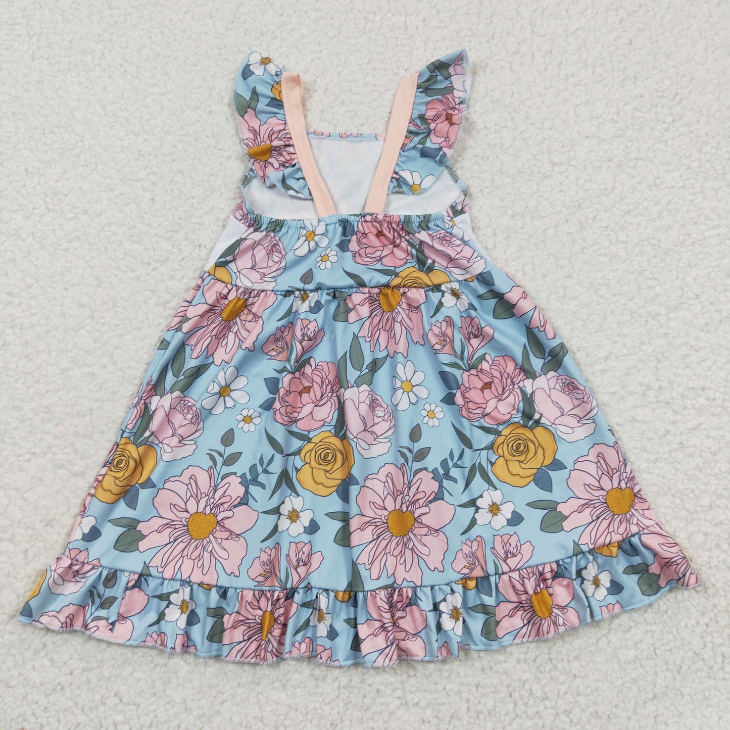 Blue Embroidery MAMA‘S Girls Dress