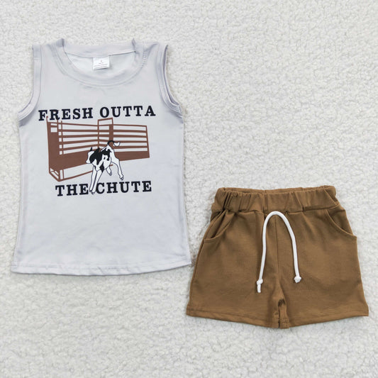 Cow Short Summer Boy Set