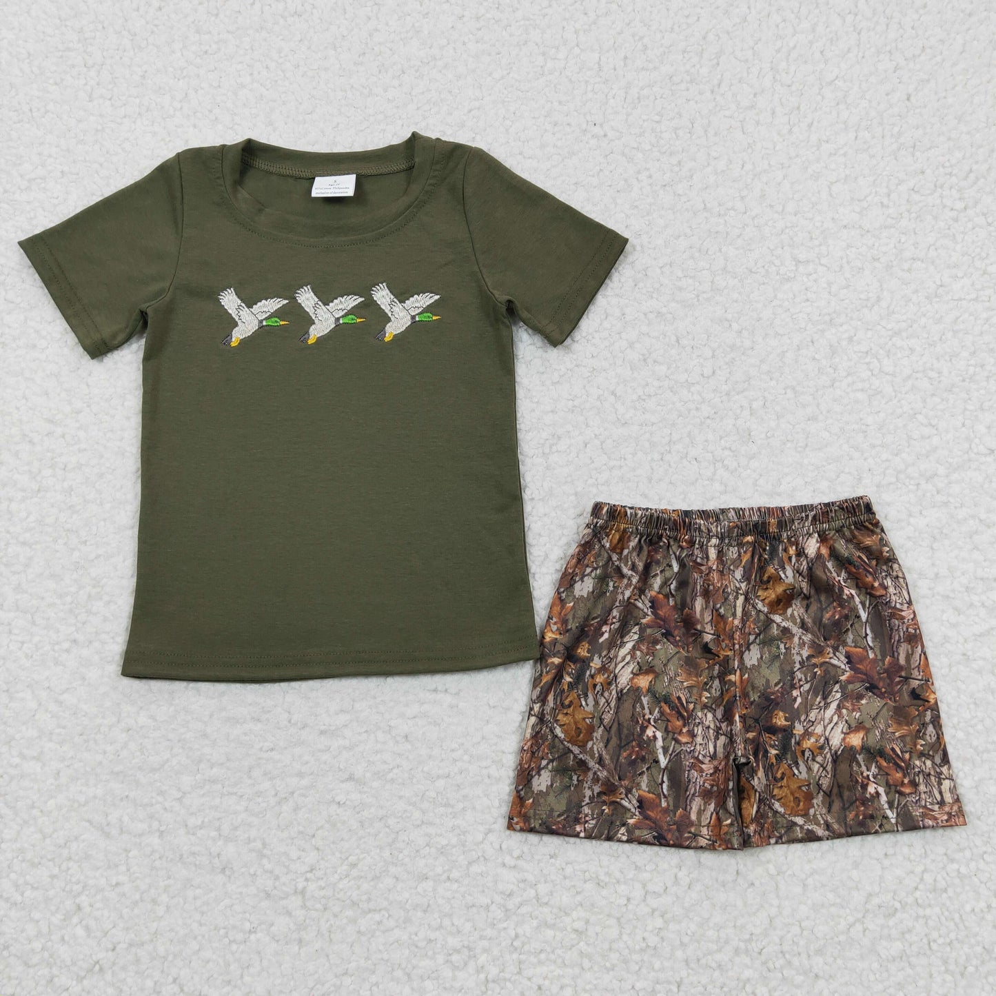 Embroidered Dark Camo Boy Summer Set