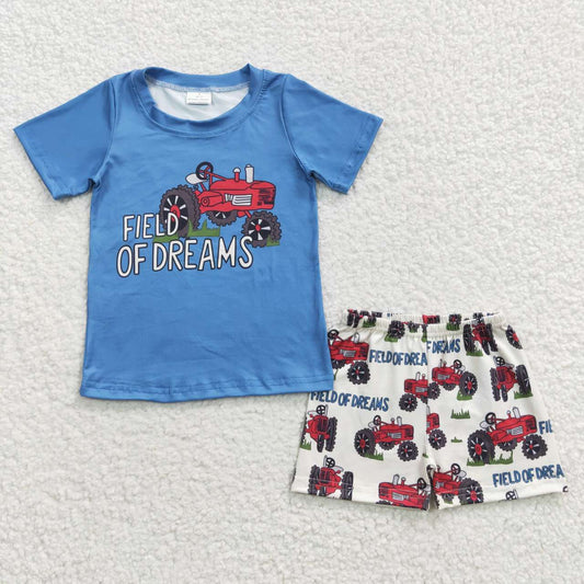 Tractor Print Summer Boy Set