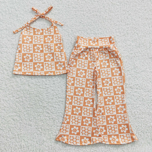 Flowers Bell Pants Summer Set