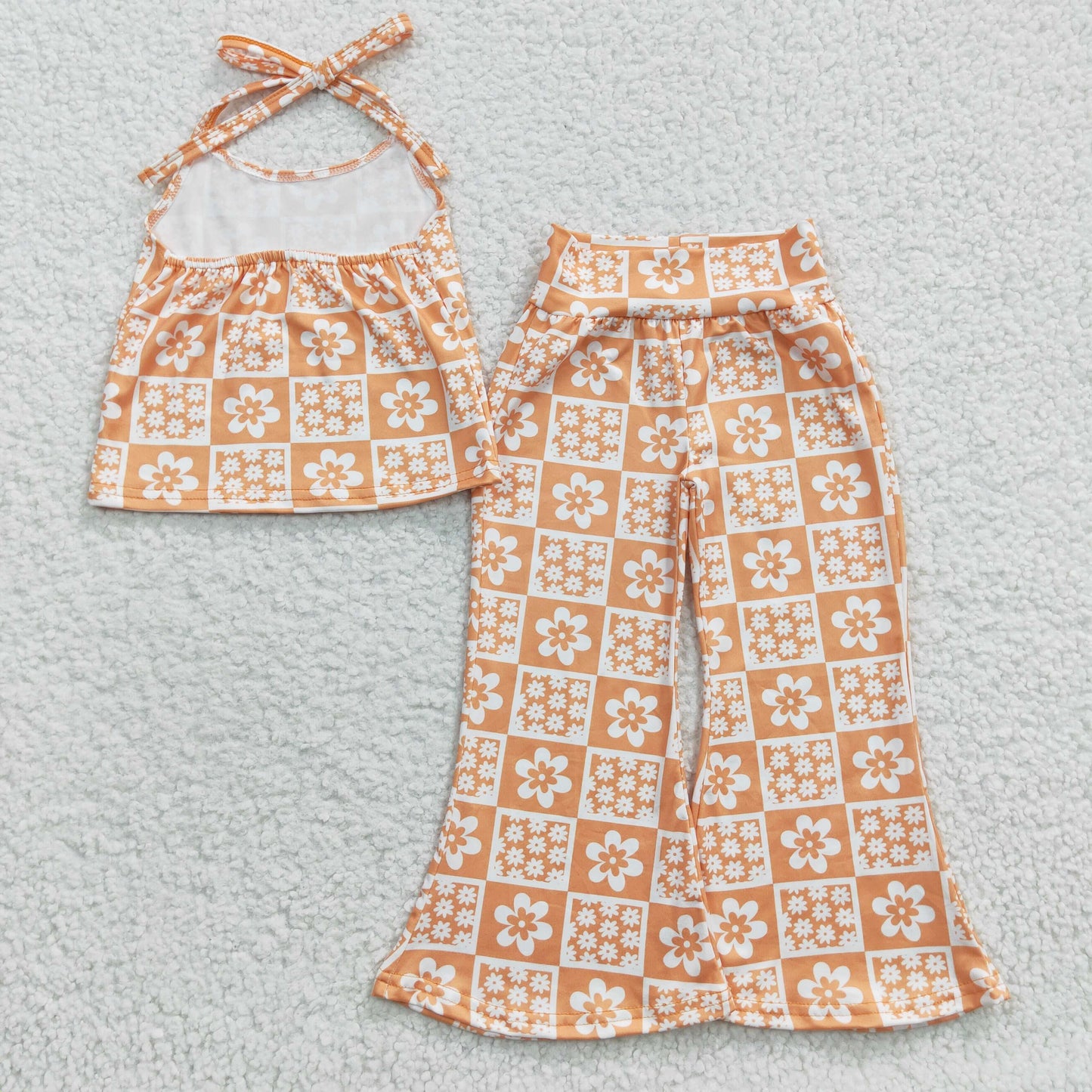 Flowers Bell Pants Summer Set