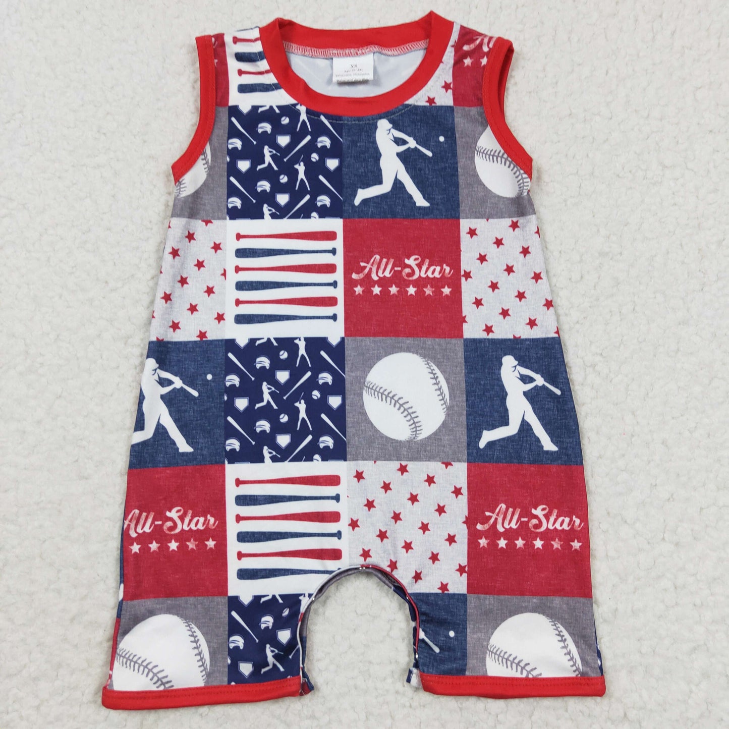 Baseball sleeveless Baby Romper