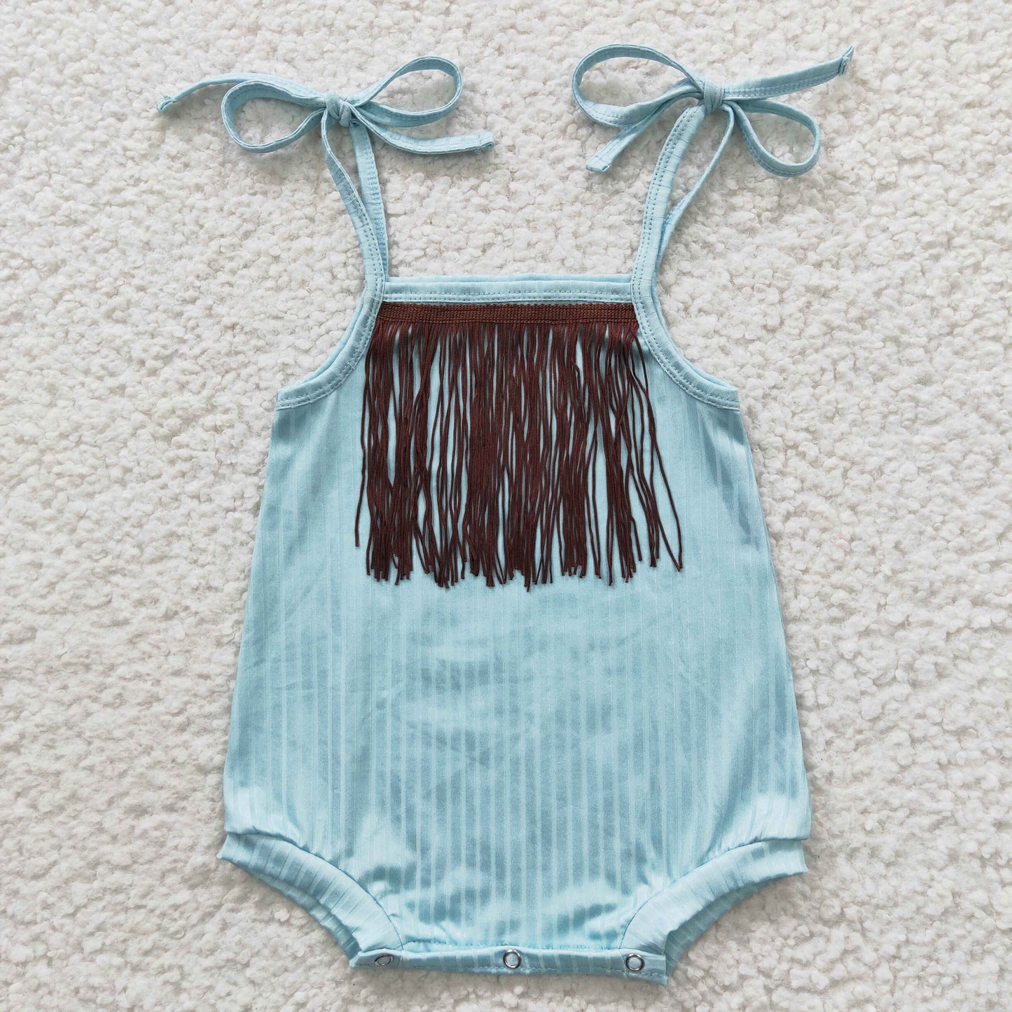 Blue Tassel Baby Romper