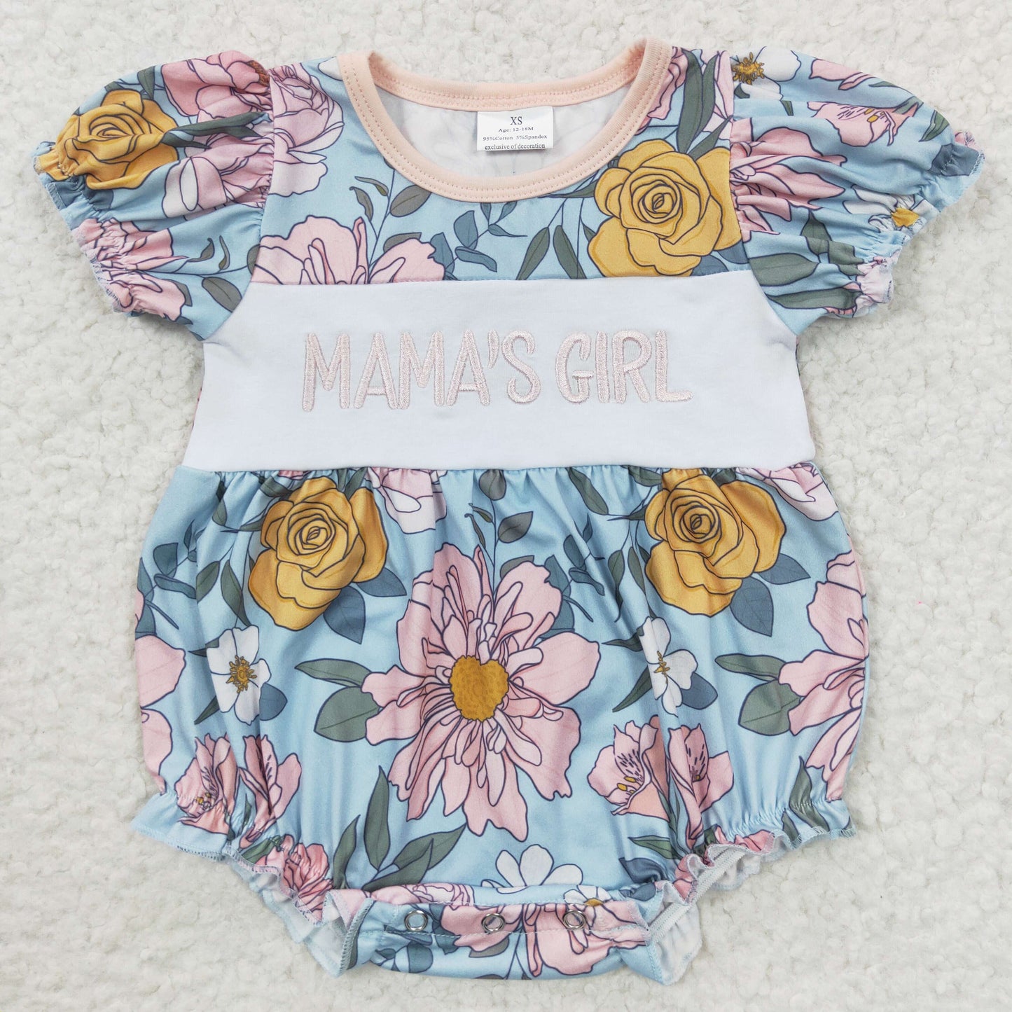 Embroidered MAMA'S Girls Baby Romper