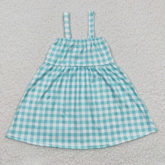 Blue Embroidery Farm Girls Dress