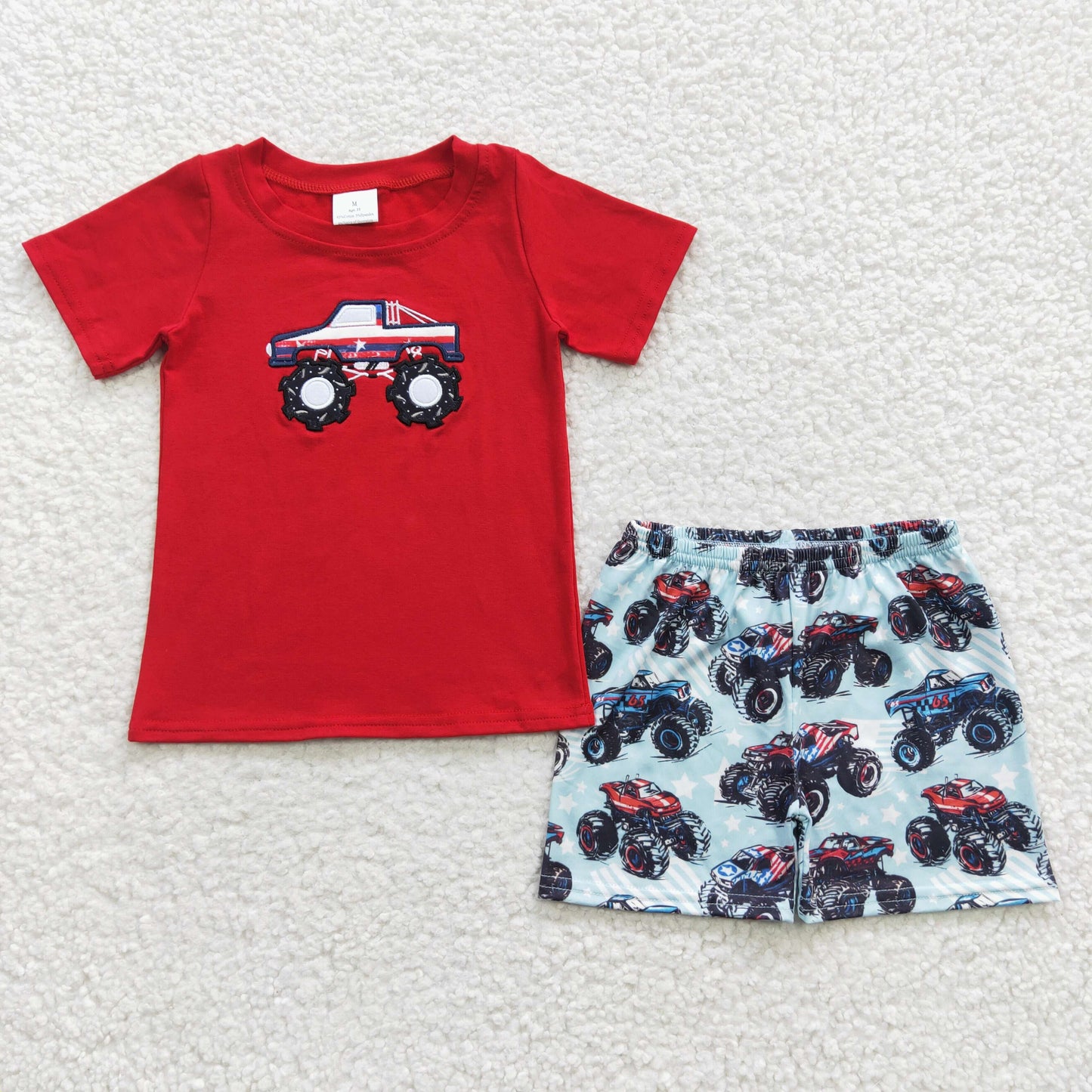 Red Cartoon Summer Boy Set