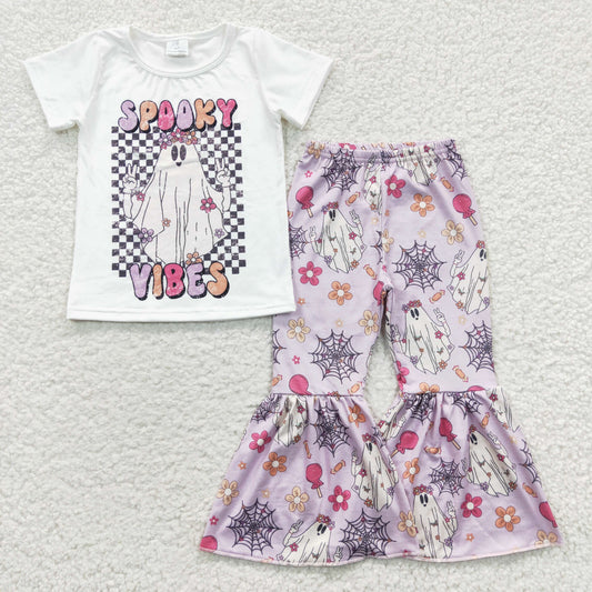 Halloween Cartoon Bell Pants Girls Set