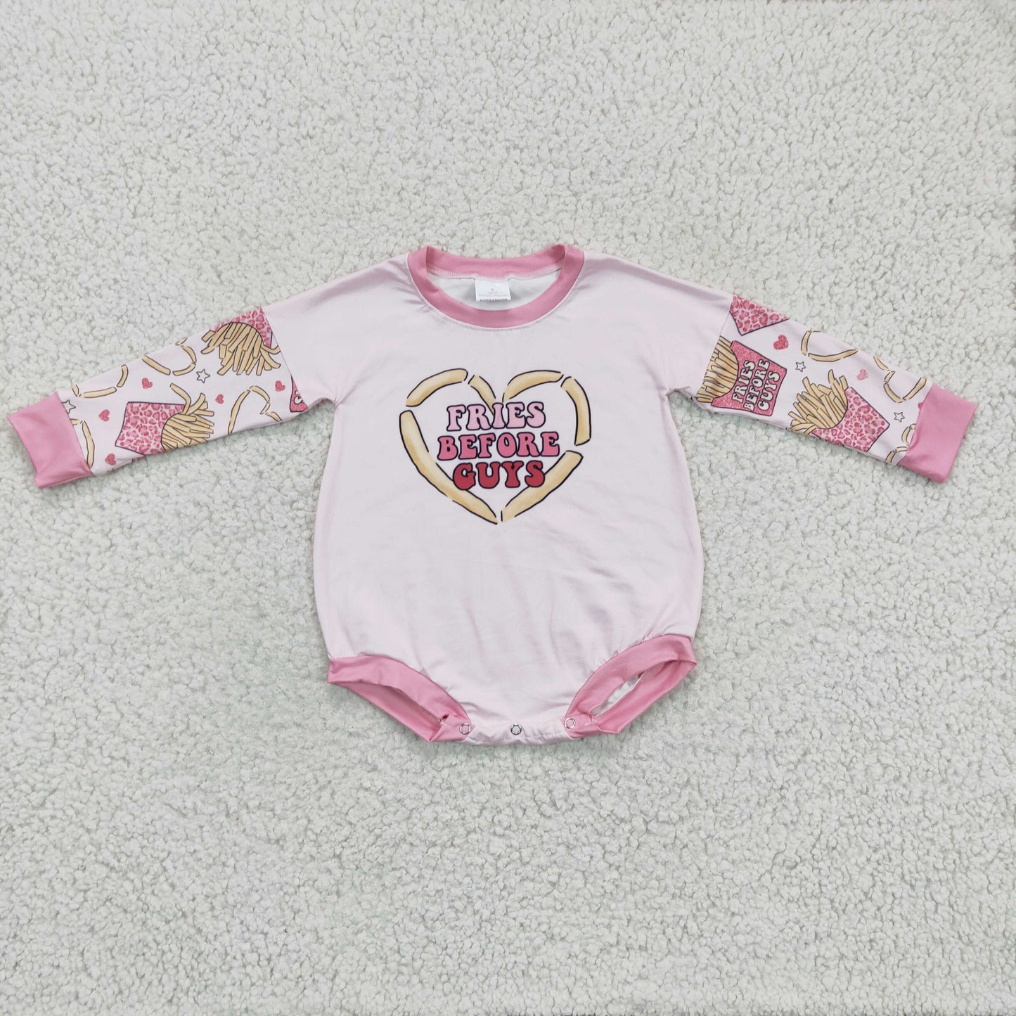 Pink Fries Long Sleeves Romper