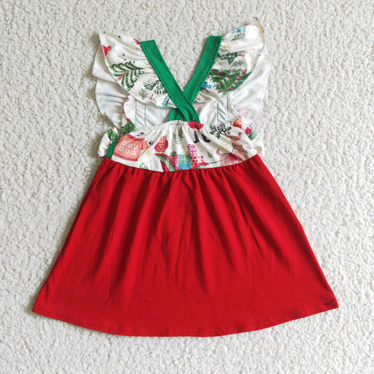 Christmas Red Ruffle Girls Dress