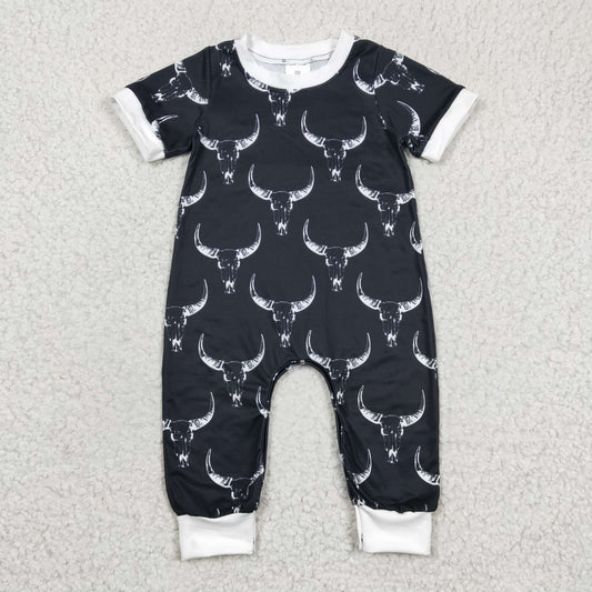 Cow Print Boy Romper