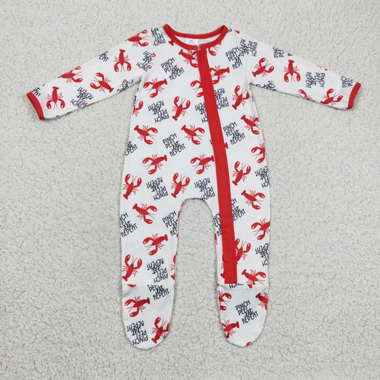 Red Lobster Baby Romper With zipper
