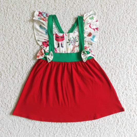 Christmas Red Ruffle Girls Dress