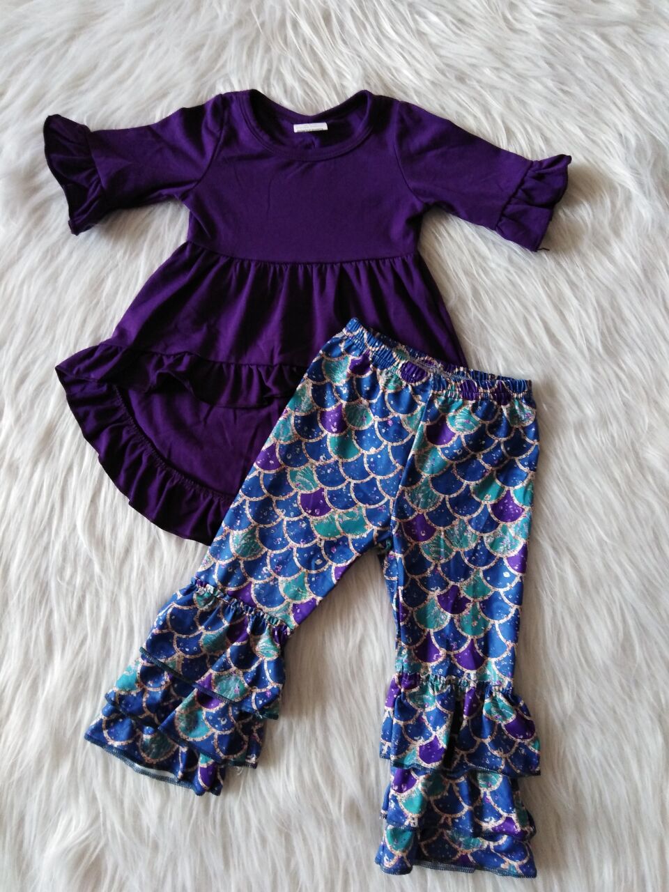 Fall Purple Mermaids Girl Set