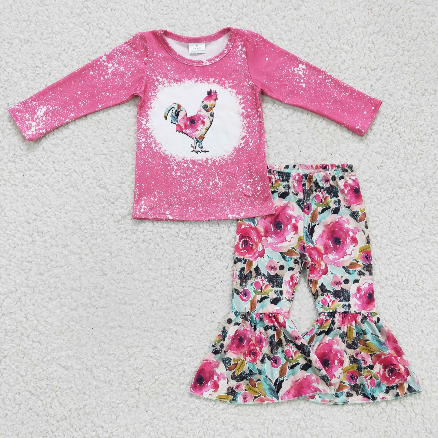 Chickens Red Flowers Girl Outfits