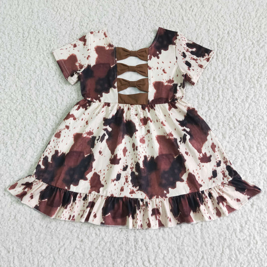 Cow Back With Bow girls dress