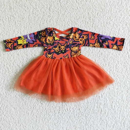 Halloween Red Pumpkin tutu Dress