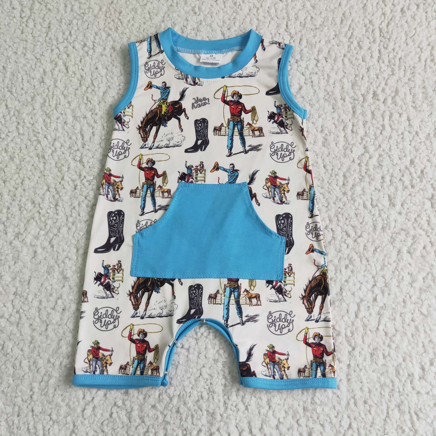 Boy Cowboy Baby Romper