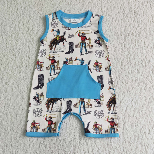 Boy Cowboy Baby Romper