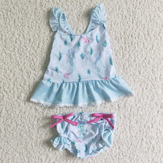 Mermaid 2pc girls summer Swimsuit
