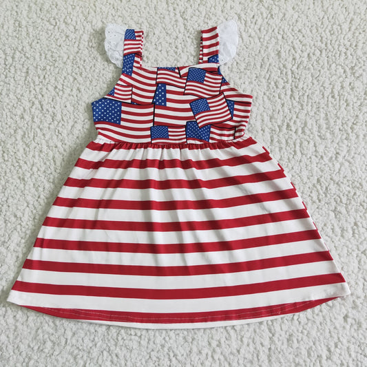 Red July 4th ruffles dress