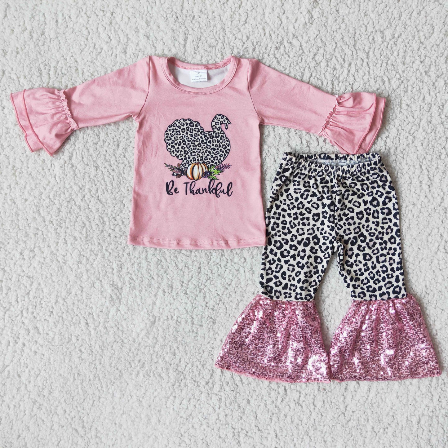 Thanksgiving Turkey pink girls set