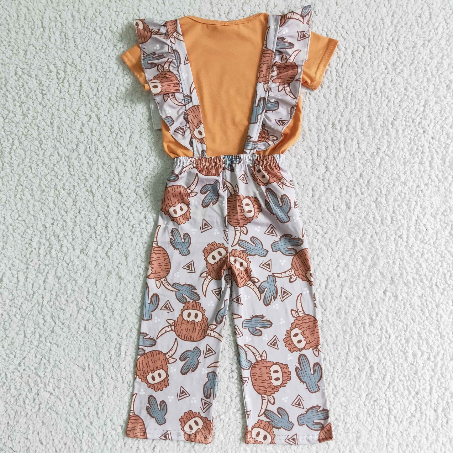 Orange Cow overall outfits