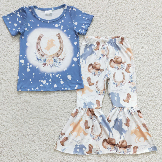 Blue Cowboy Cactus Boot Girl Outfits