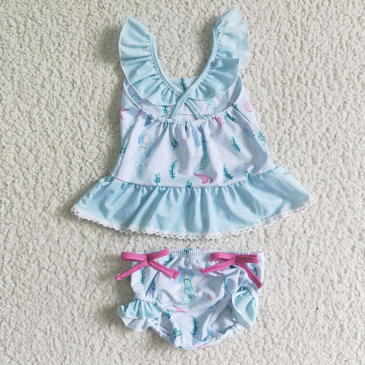 Mermaid 2pc girls summer Swimsuit