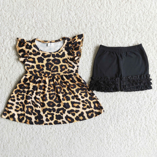 summer short leopard Boutique set