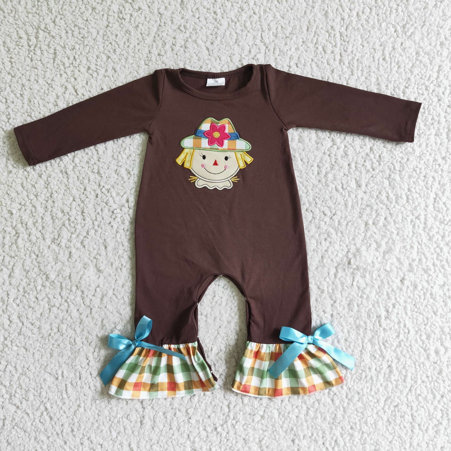 Embroidery Cartoon Girls Romper