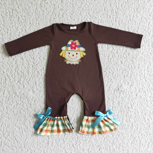Embroidery Cartoon Girls Romper