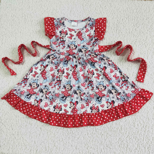 big Skirt Red Dot Cartoon Girls Dress