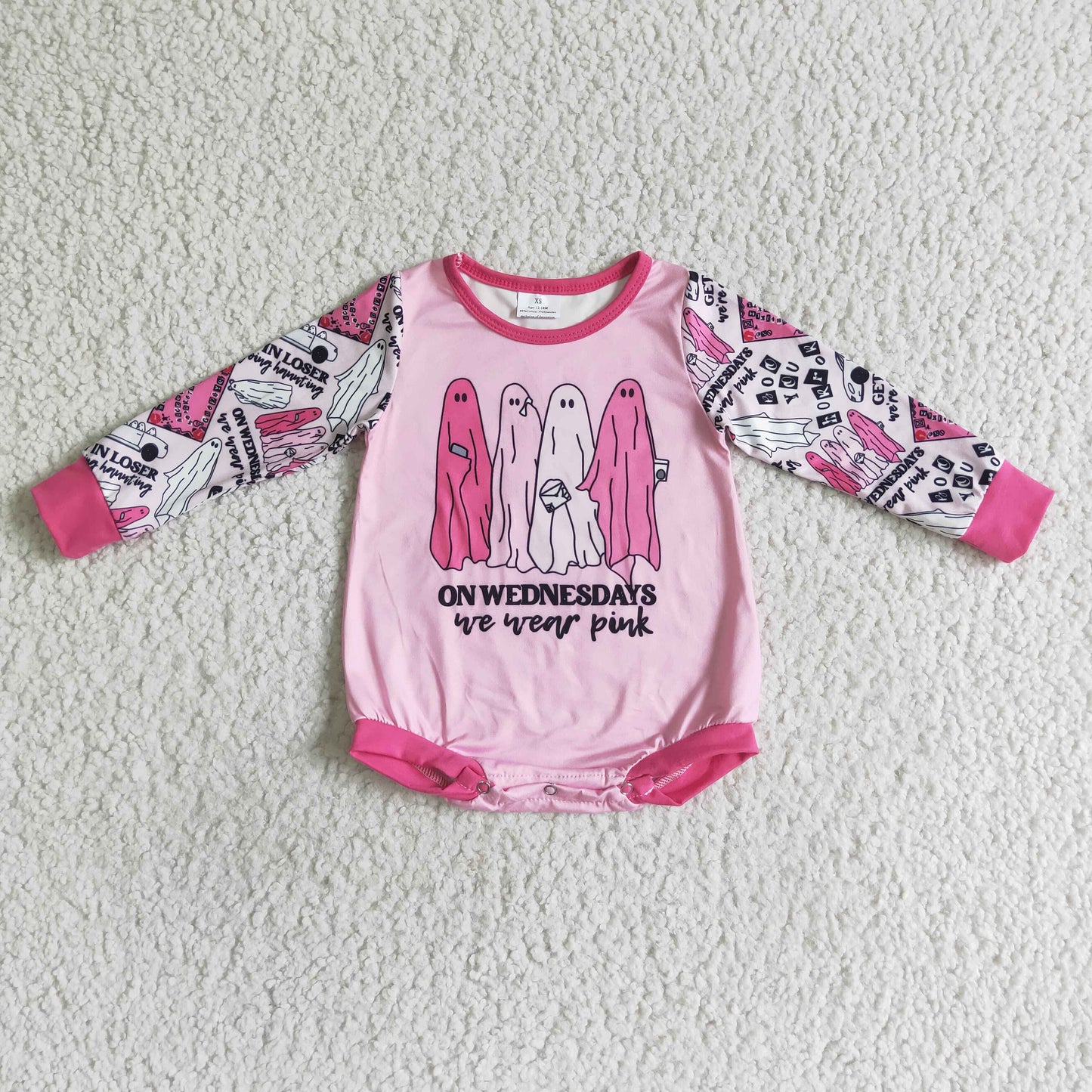 Pink Cartoon long sleeves romper