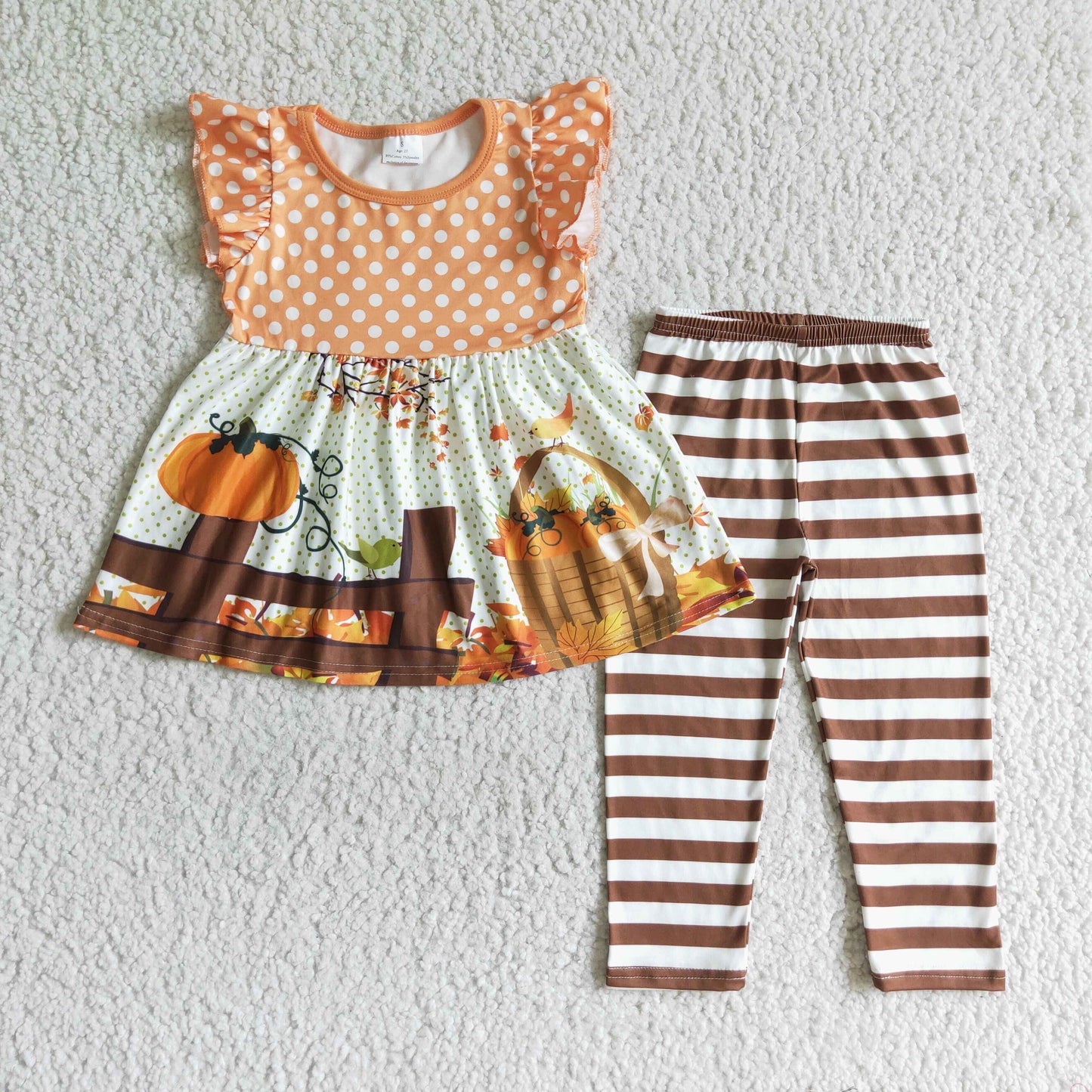 Halloween Pumpkin Orange Striped Pants