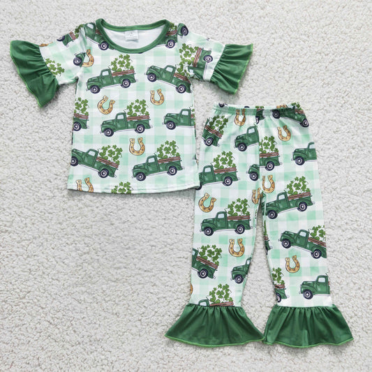 st patrick day Car Ruffle Girls Paj